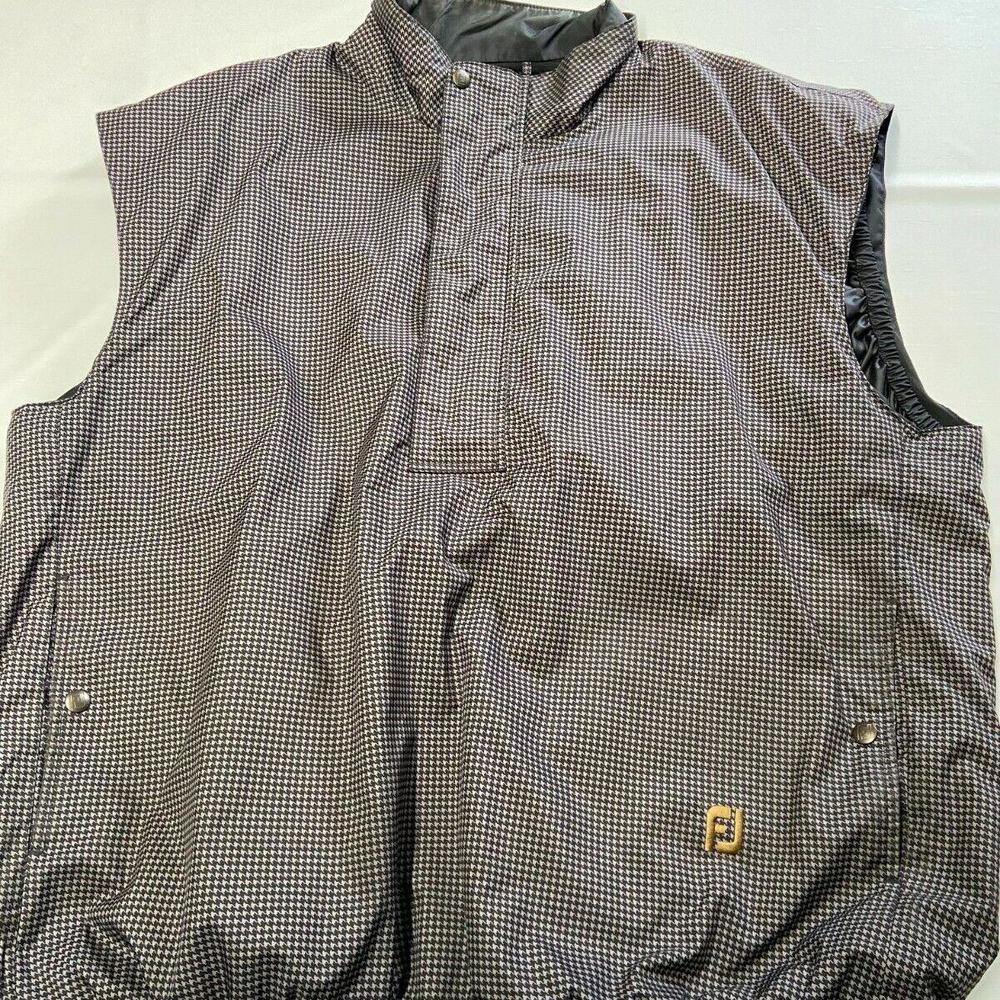 Mens FOOTJOY Gray Dry Joys Half Zip Windbreaker Rain Vest Sz L